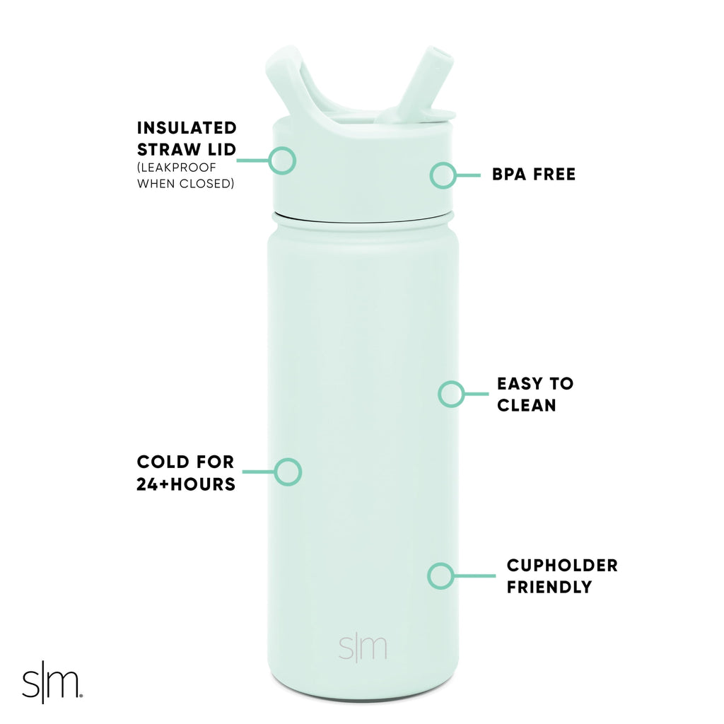 Simple Modern Summit Water Bottle Straw Lid Vacuum Insulated Stainless Steel Bottle | 18 fl oz | 10SG