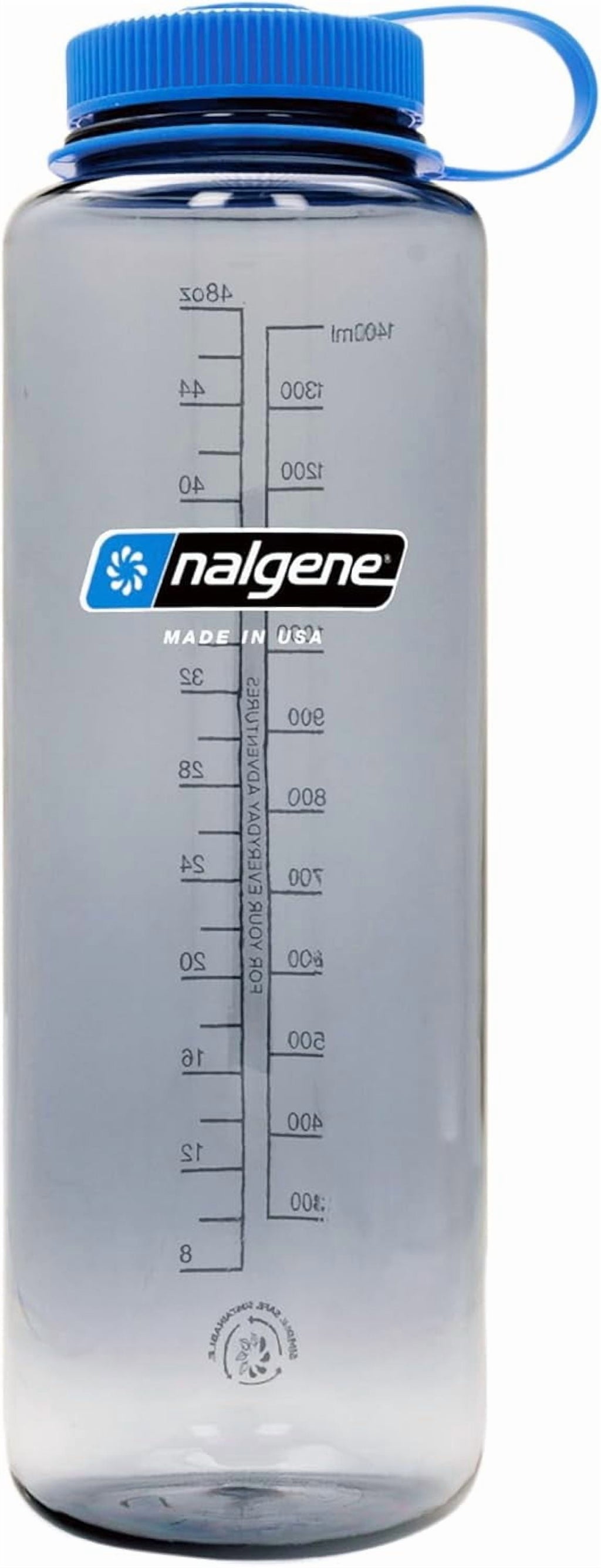 Nalgene Sustain Tritan BPA-Free Water  Made with Material Derived from 50% Plastic Waste (using ISCC certified mass balance), 48 OZ, Wide Mouth, Aubergine | GF2W