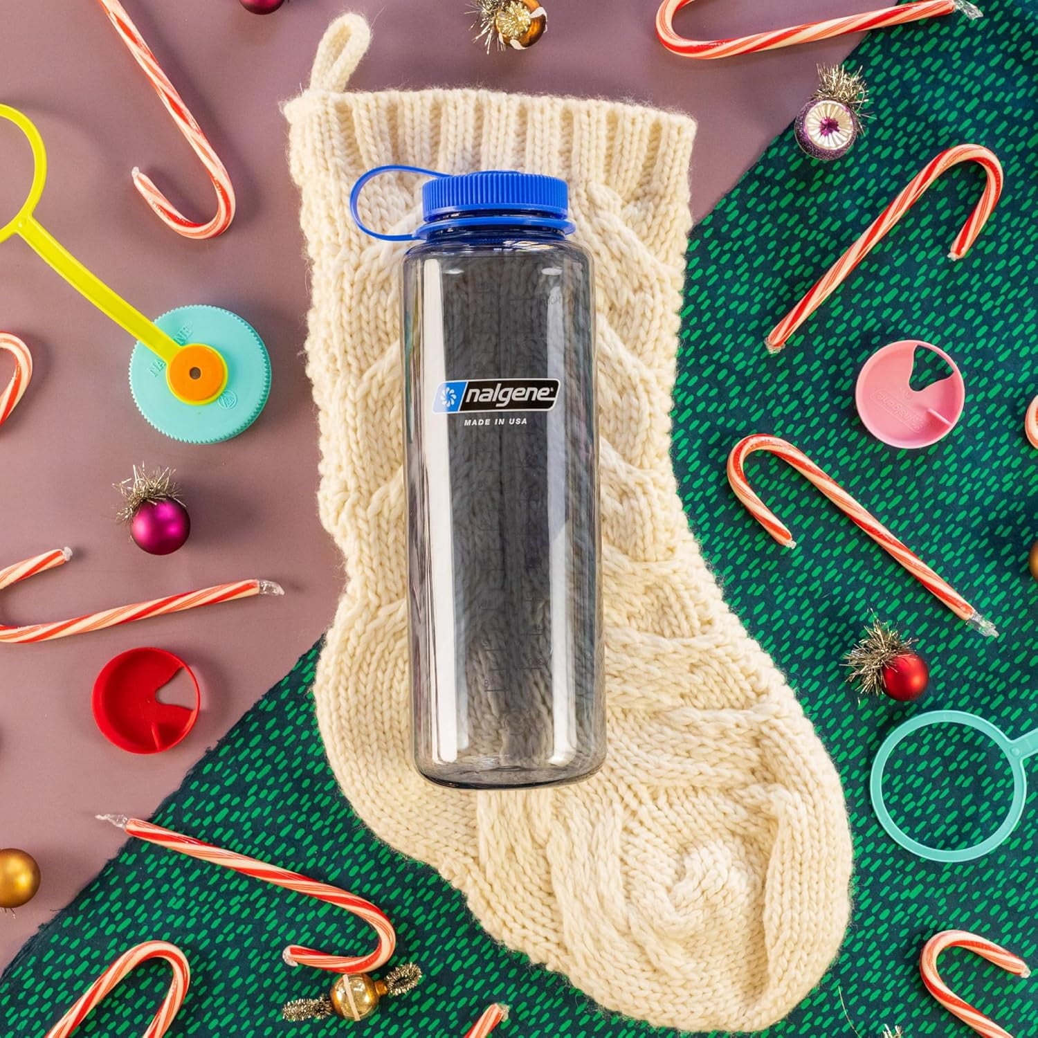Nalgene Sustain Tritan BPA-Free Water  Made with Material Derived from 50% Plastic Waste (using ISCC certified mass balance), 48 OZ, Wide Mouth, Aubergine | GF2W