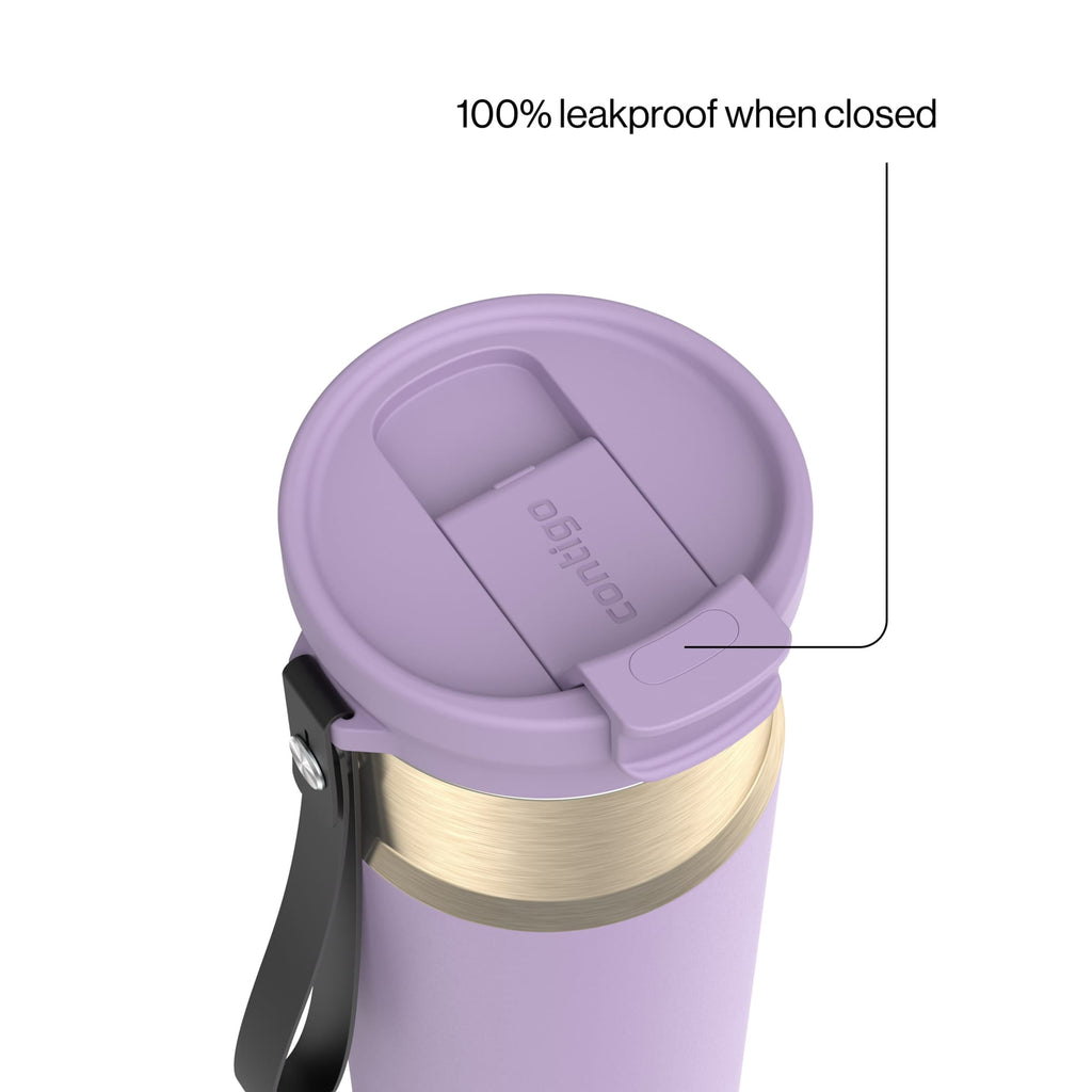 Contigo DualSip 24 oz Leakproof Insulated Water Bottle with Carrying Strap and 2-Way Lid | KJTN