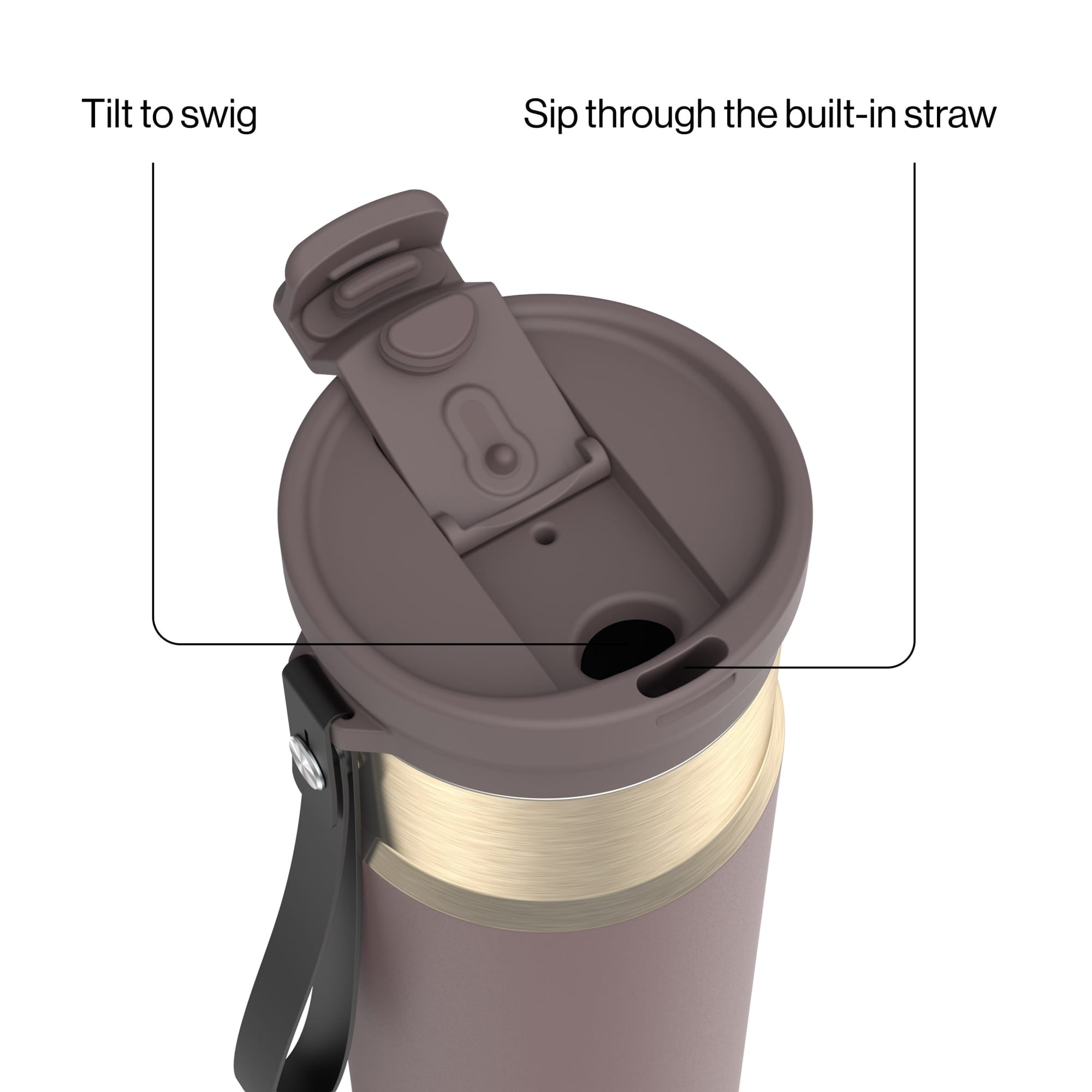 Contigo DualSip 24 oz Leakproof Insulated Water Bottle with Carrying Strap and 2-Way Lid | KJTN
