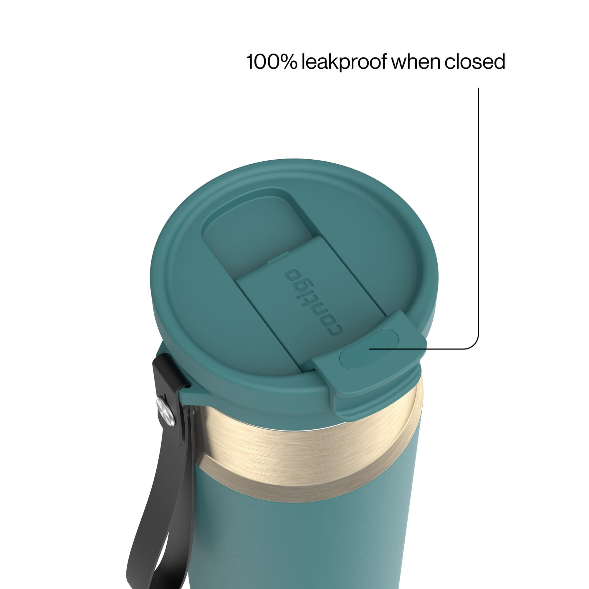 Contigo DualSip 24 oz Leakproof Insulated Water Bottle with Carrying Strap and 2-Way Lid | KJTN