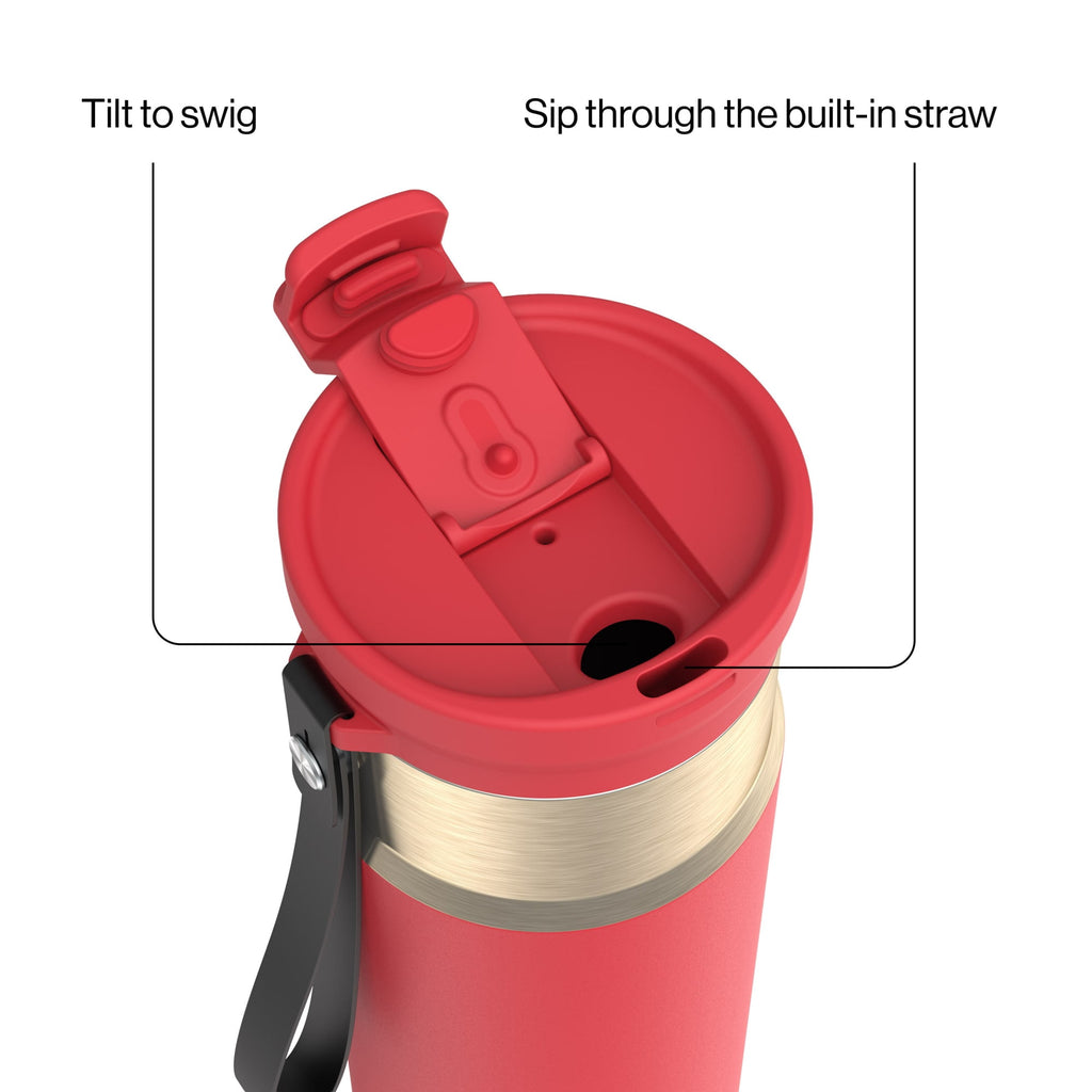 Contigo DualSip 24 oz Leakproof Insulated Water Bottle with Carrying Strap and 2-Way Lid | KJTN