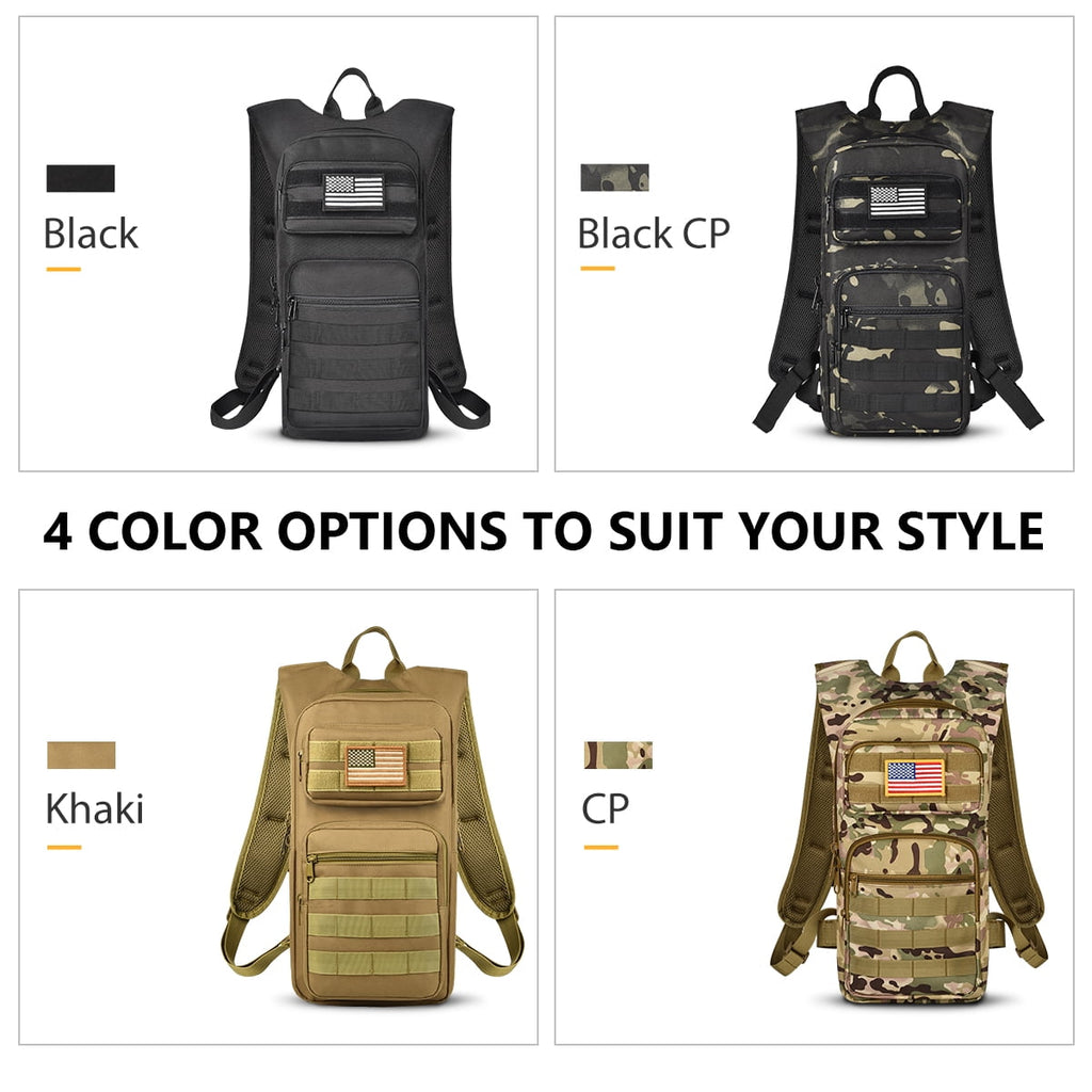 Brightify 17L Hydration Backpack with 3L TPU Water Bladder, Camel Backpack Hydration Pack for Hiking Hunting Climbing Cycling Biking Running, Molle Compatible Water Backpack for Men Women, Black | AQRX