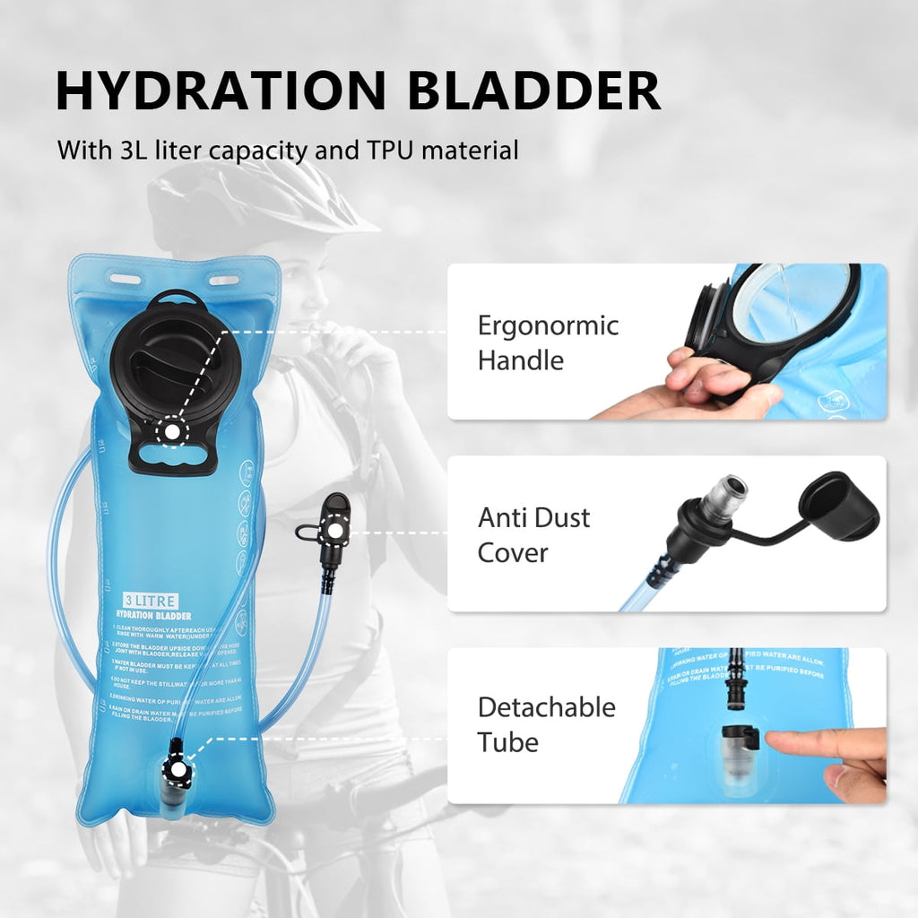 Brightify 17L Hydration Backpack with 3L TPU Water Bladder, Camel Backpack Hydration Pack for Hiking Hunting Climbing Cycling Biking Running, Molle Compatible Water Backpack for Men Women, Black | AQRX