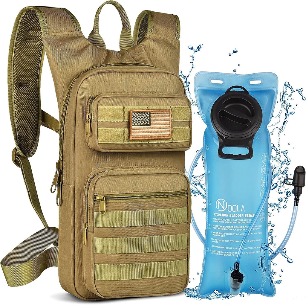 Brightify 17L Hydration Backpack with 3L TPU Water Bladder, Camel Backpack Hydration Pack for Hiking Hunting Climbing Cycling Biking Running, Molle Compatible Water Backpack for Men Women, Black | AQRX