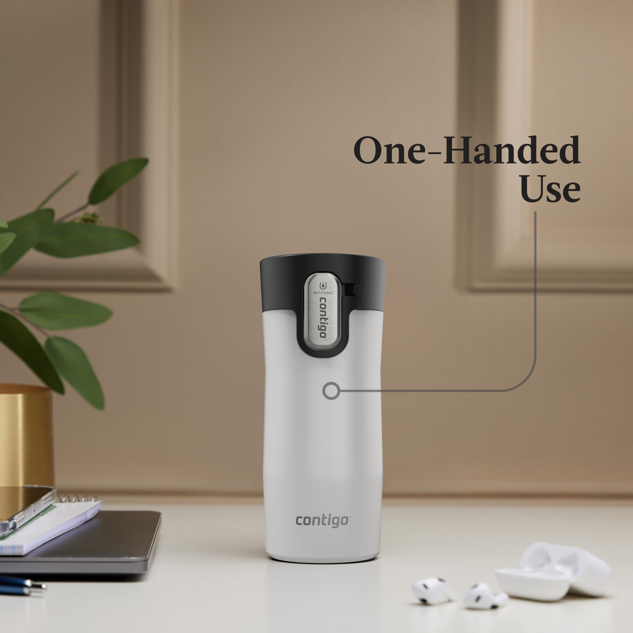 Contigo AUTOSEAL West Loop Vacuum-Insulated Stainless Steel Travel Mug with Easy-Clean Lid, 12oz | 7ZLQ