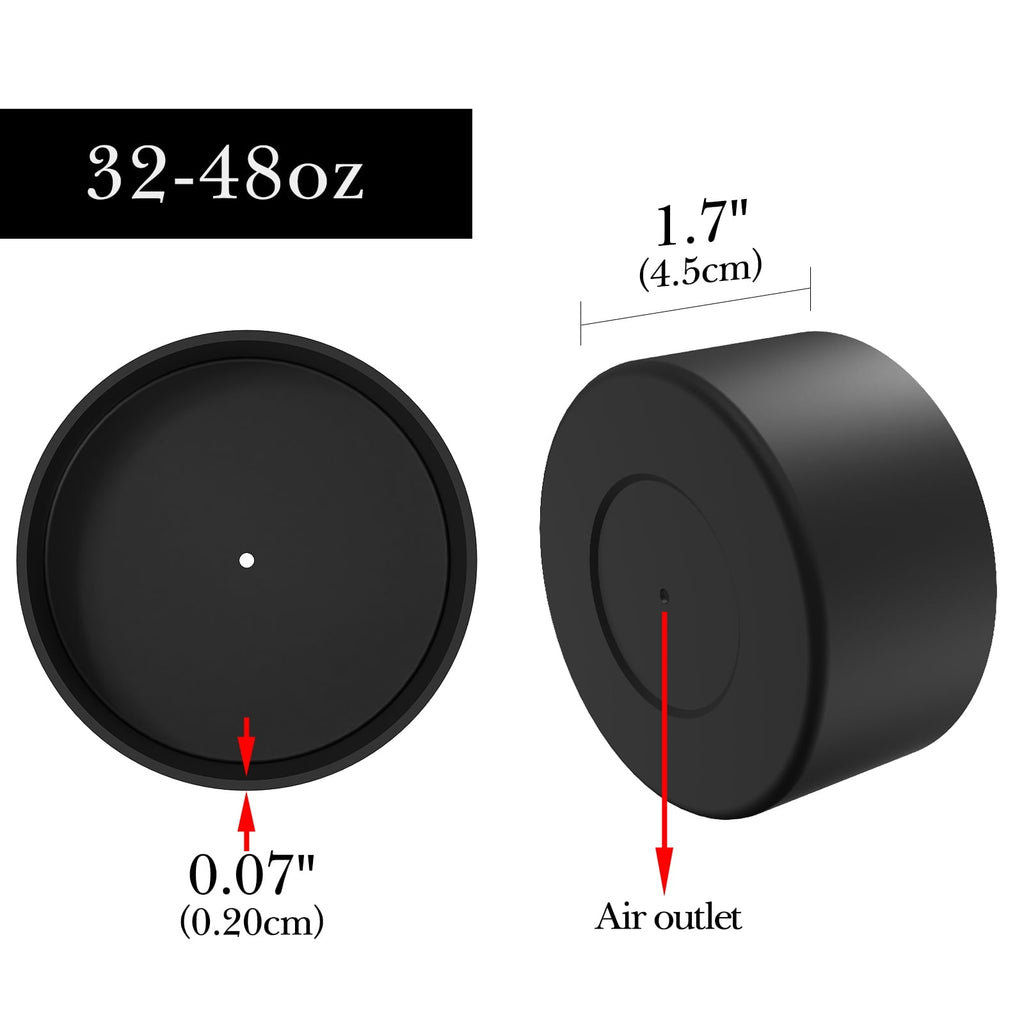 Linkidea 2 Pack Water Bottle Boot Compatible with Nalgene Sustain Wide Mouth 32oz/48oz, Narrow Mouth 32oz, Silicone Anti-Slip Bottle Bottom Bumper Protector (Black) | IOVA