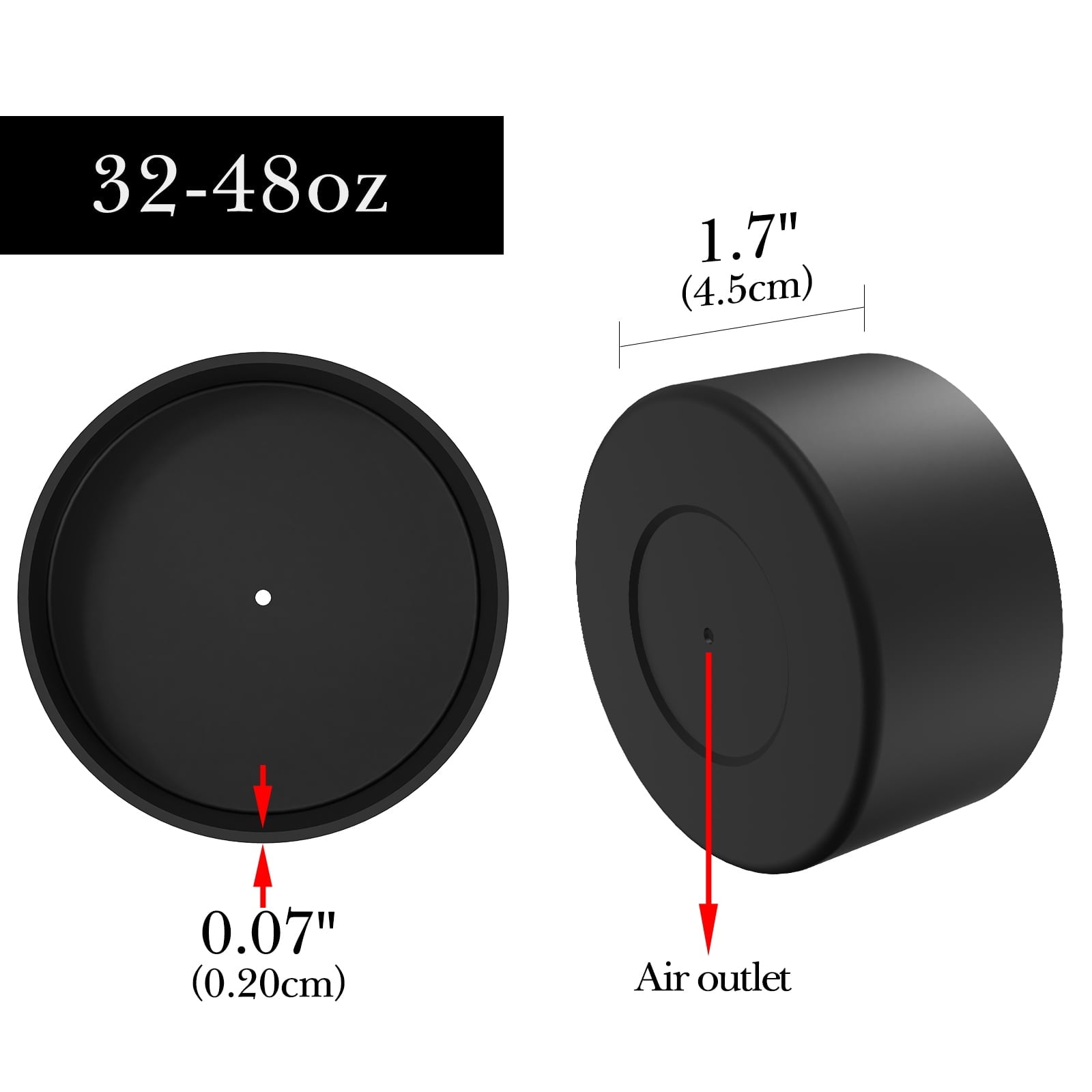 Linkidea 2 Pack Water Bottle Boot Compatible with Nalgene Sustain Wide Mouth 32oz/48oz, Narrow Mouth 32oz, Silicone Anti-Slip Bottle Bottom Bumper Protector (Black) | IOVA