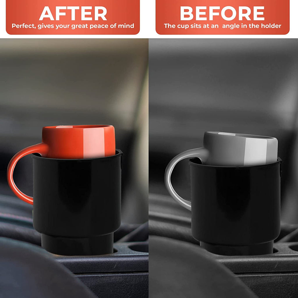Cup Holder Expander - Fits Hydro Flasks 32/40 oz, Nalgene,  &amp; Large Bottles up to 3.8  Wide - for  up to 3.2  Wide - Black | BPZQ
