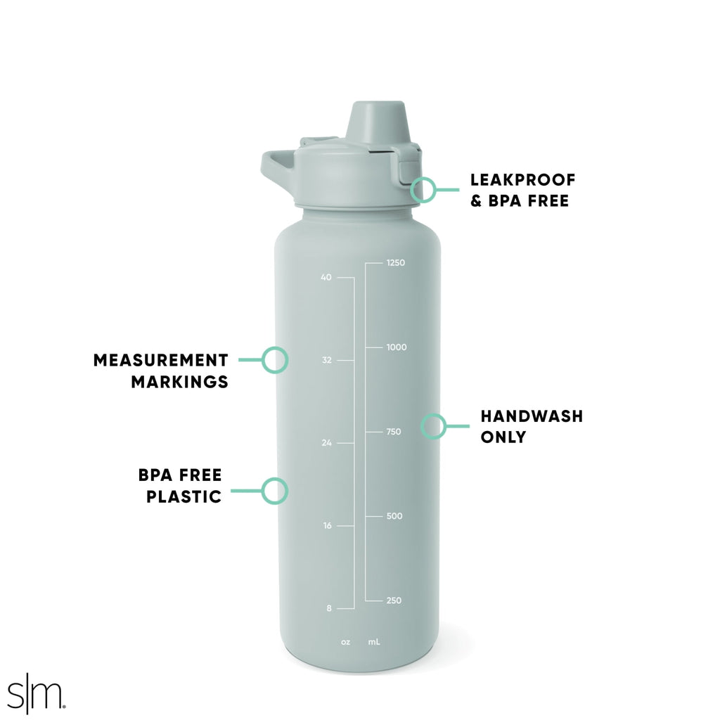 Simple Modern 48 fl oz Reusable Tritan Summit Water Bottle with Silicone Straw Lid|Seaglass Sage | X1AU