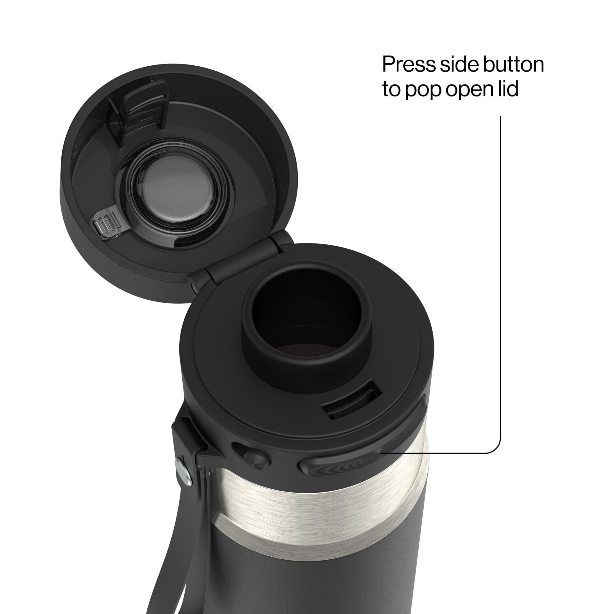 Contigo AutoPop 24 oz Leakproof Insulated Stainless Steel Water Bottle with Carry Strap and Shaker Ball | T5D3