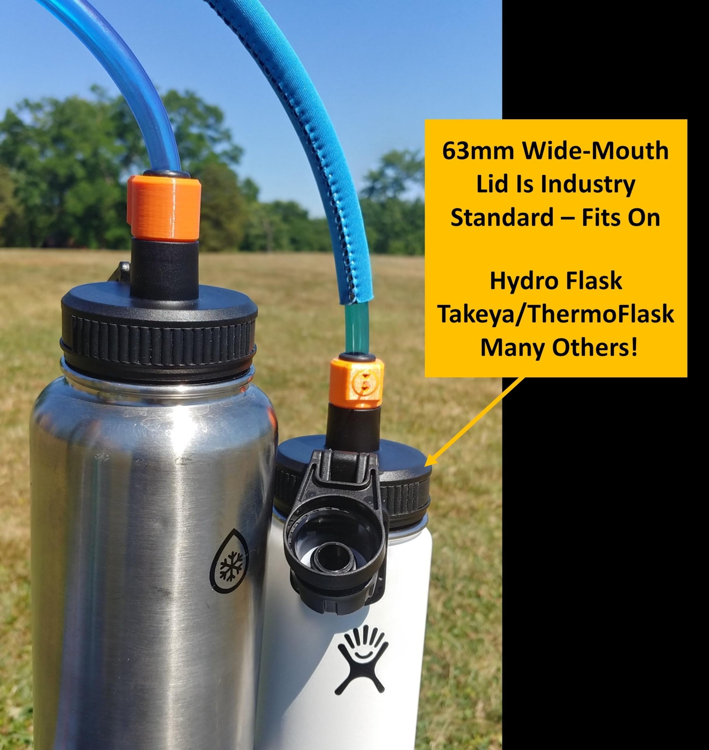 Universal Hydration Adapter for Nalgene Smartwater Bottles 28mm Wide Mouth, Flip Top Spout Lid with Loop, Hiking Running Cycling Accessory, Blue | G9XH