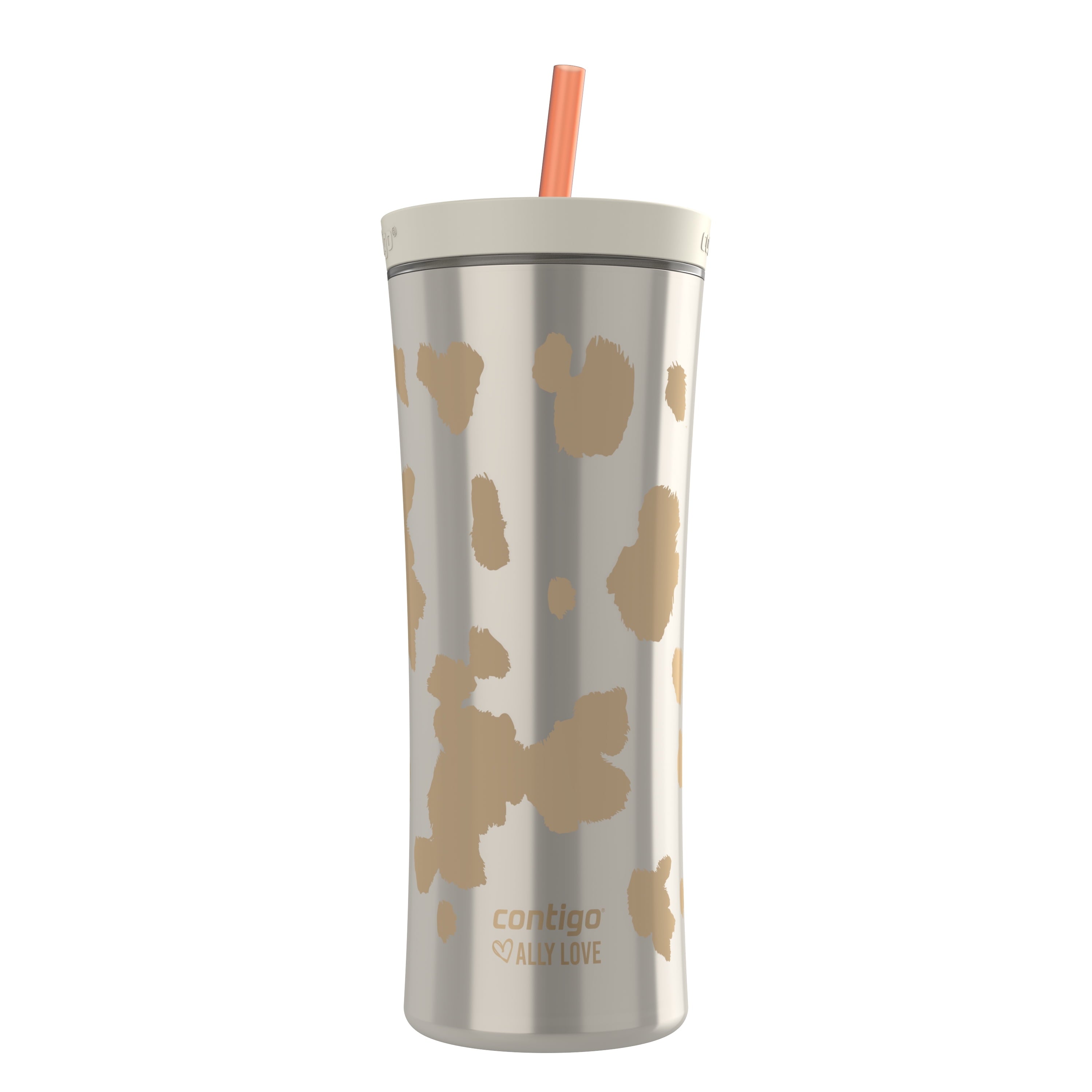Contigo 20oz Shake &amp; Go Tumbler, Plastic with Straw, Oatmilk Cowhide Couture | HFWK