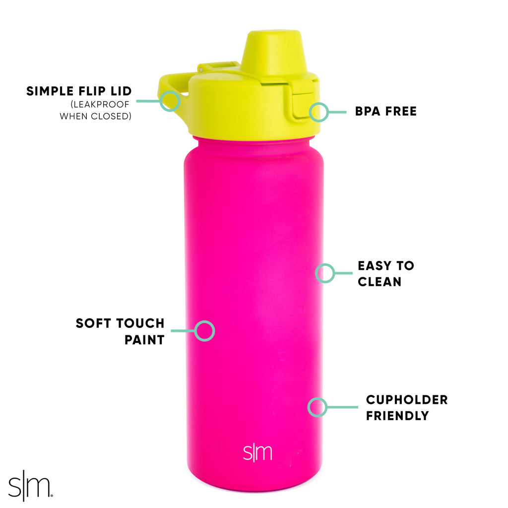Simple Modern 22 fl oz Reusable Tritan Summit Water Bottle with Silicone Straw Lid|Raspberry Chartreuse | JXLZ