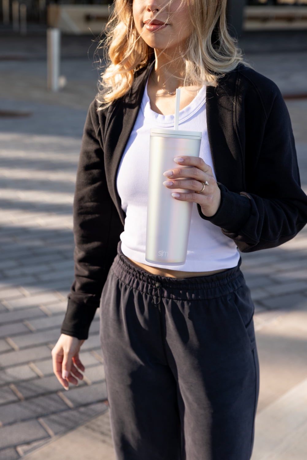 Simple Modern 24 fl oz Double Wall Plastic Classic Tumbler with Straw|Opalescent | JVIS