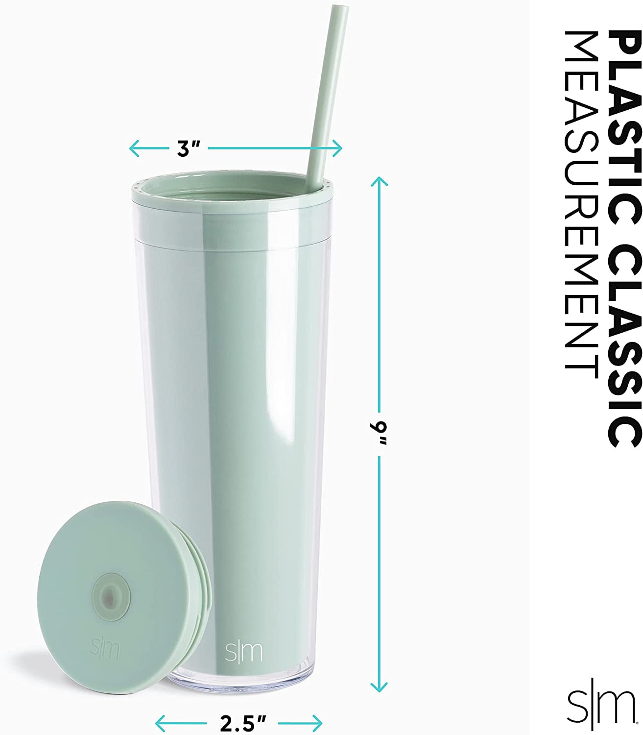 Simple Modern 24 fl oz Double Wall Plastic Classic Tumbler with Straw|Opalescent | JVIS