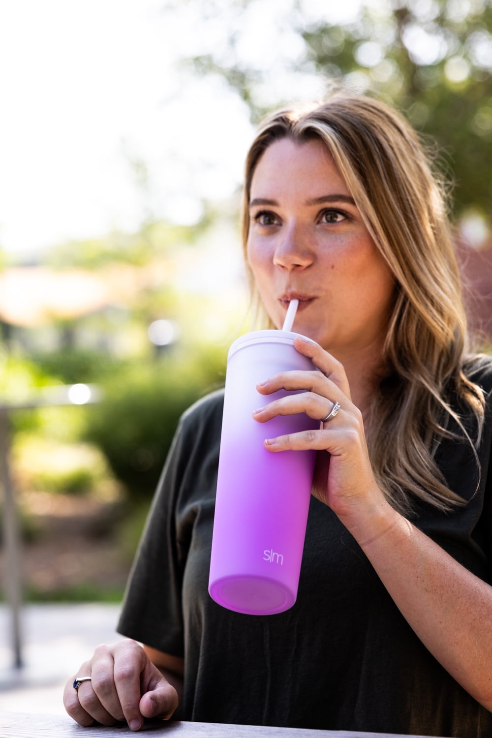 Simple Modern 24 fl oz Double Wall Plastic Classic Tumbler with Straw|Opalescent | JVIS