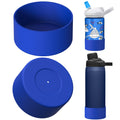Linkidea 2 Pack Water Bottle Boot Compatible with CamelBak Eddy+20oz/25oz, Chute Mag 20oz/25oz, Carry Cap, Silicone Anti-Slip Bottle Bottom Bumper Protector (Navy Blue) | X855
