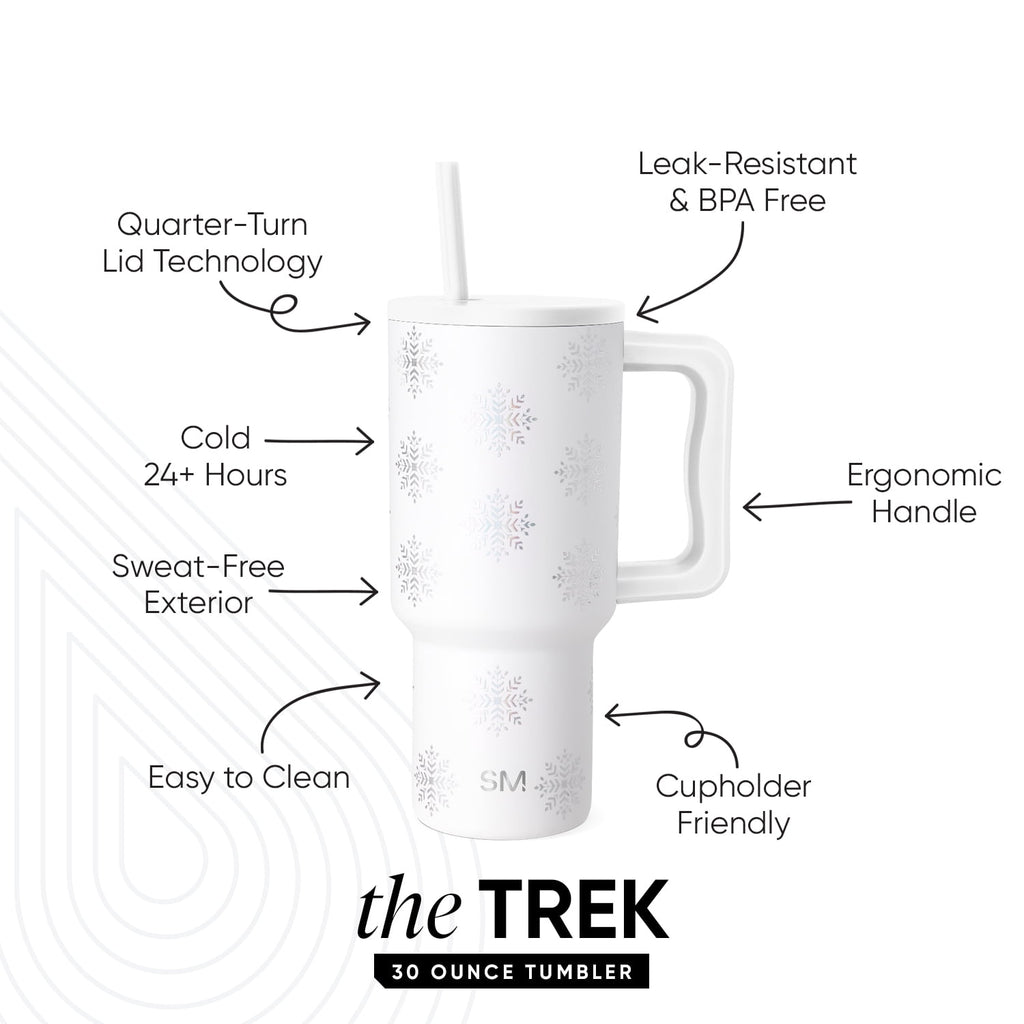 Simple Modern 30 fl oz Insulated Stainless Steel Trek Tumbler with Straw Lid | Seaglass Sage and Cream Checkmate | P40Y