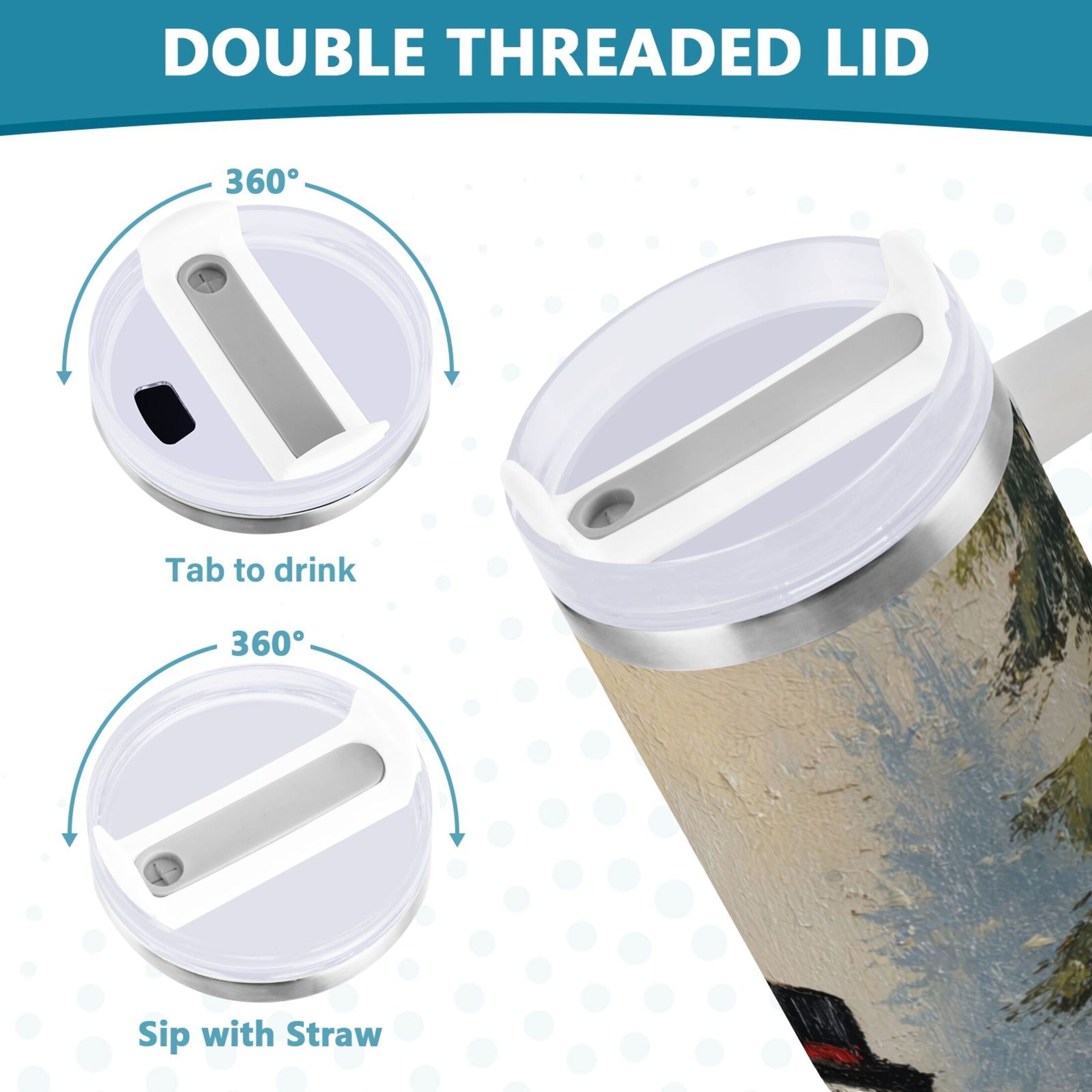 40 oz Insulated Stainless Steel Tumbler Double Wall Stainless Steel Tumbler with 2-Way Drinking Moody Snowman Couple | 3CRR