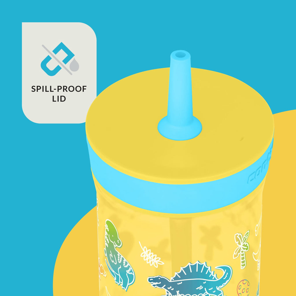 Contigo Kids Leighton Spill-Proof Tumbler with Straw, 14 oz, Yellow | ATF9
