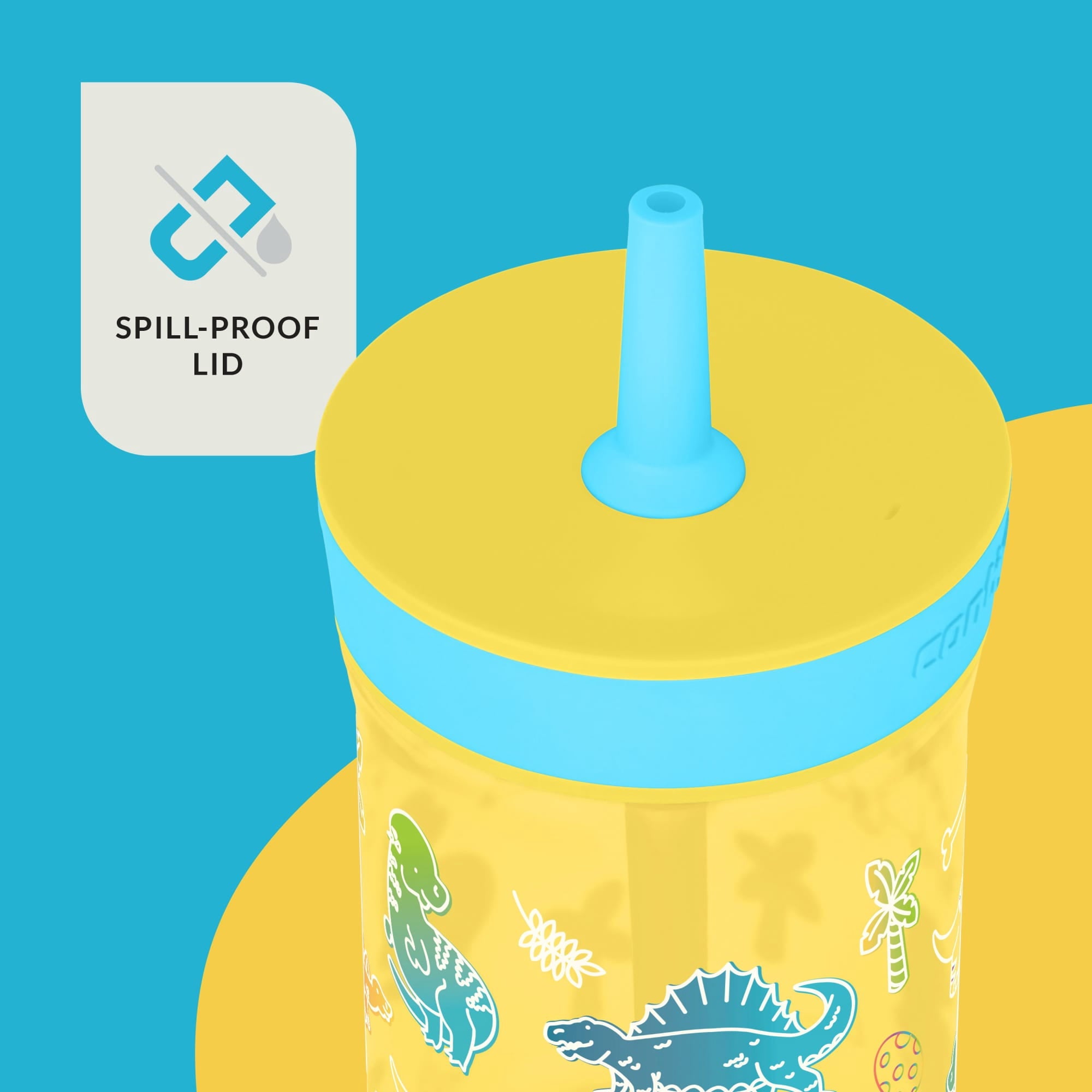 Contigo Kids Leighton Spill-Proof Tumbler with Straw, 14 oz, Yellow | ATF9