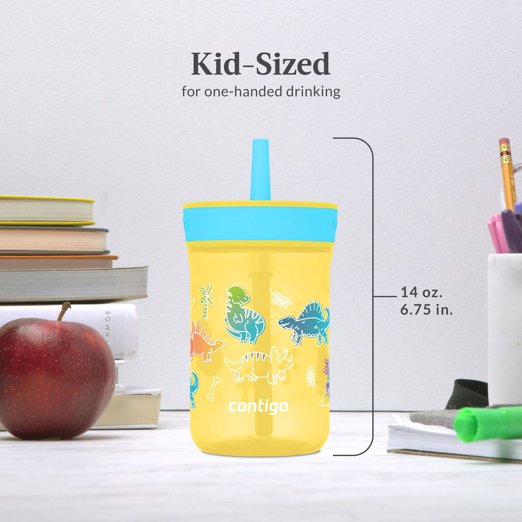 Contigo Kids Leighton Spill-Proof Tumbler with Straw, 14 oz, Yellow | ATF9