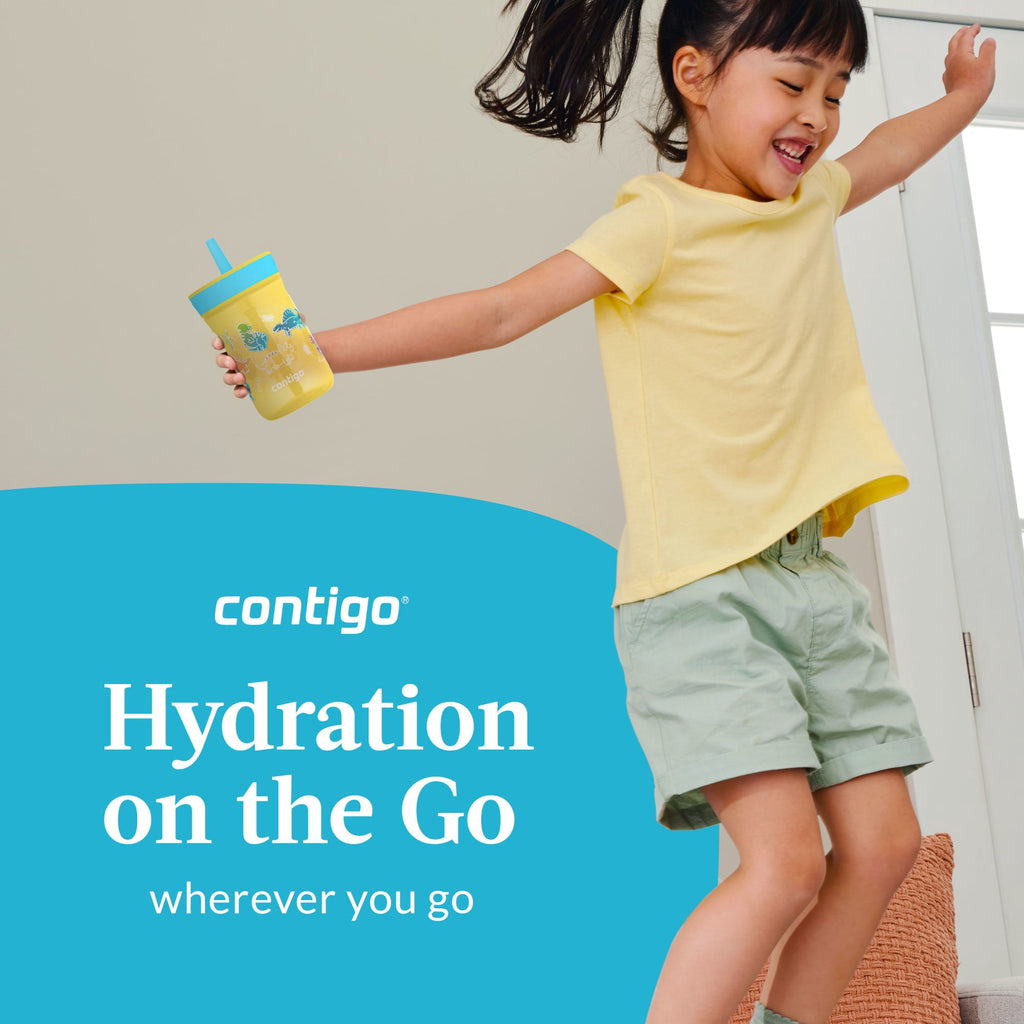 Contigo Kids Leighton Spill-Proof Tumbler with Straw, 14 oz, Yellow | ATF9
