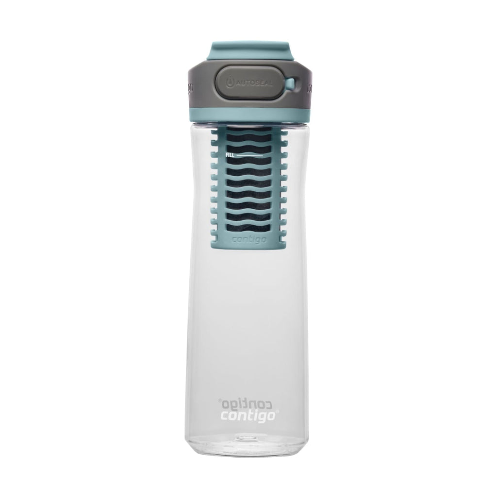 Contigo Clybourn Plastic FreeFlow Filter Water Bottle with AUTOSEAL Lid 24 oz., Salt, with Replacable Filter | 500C