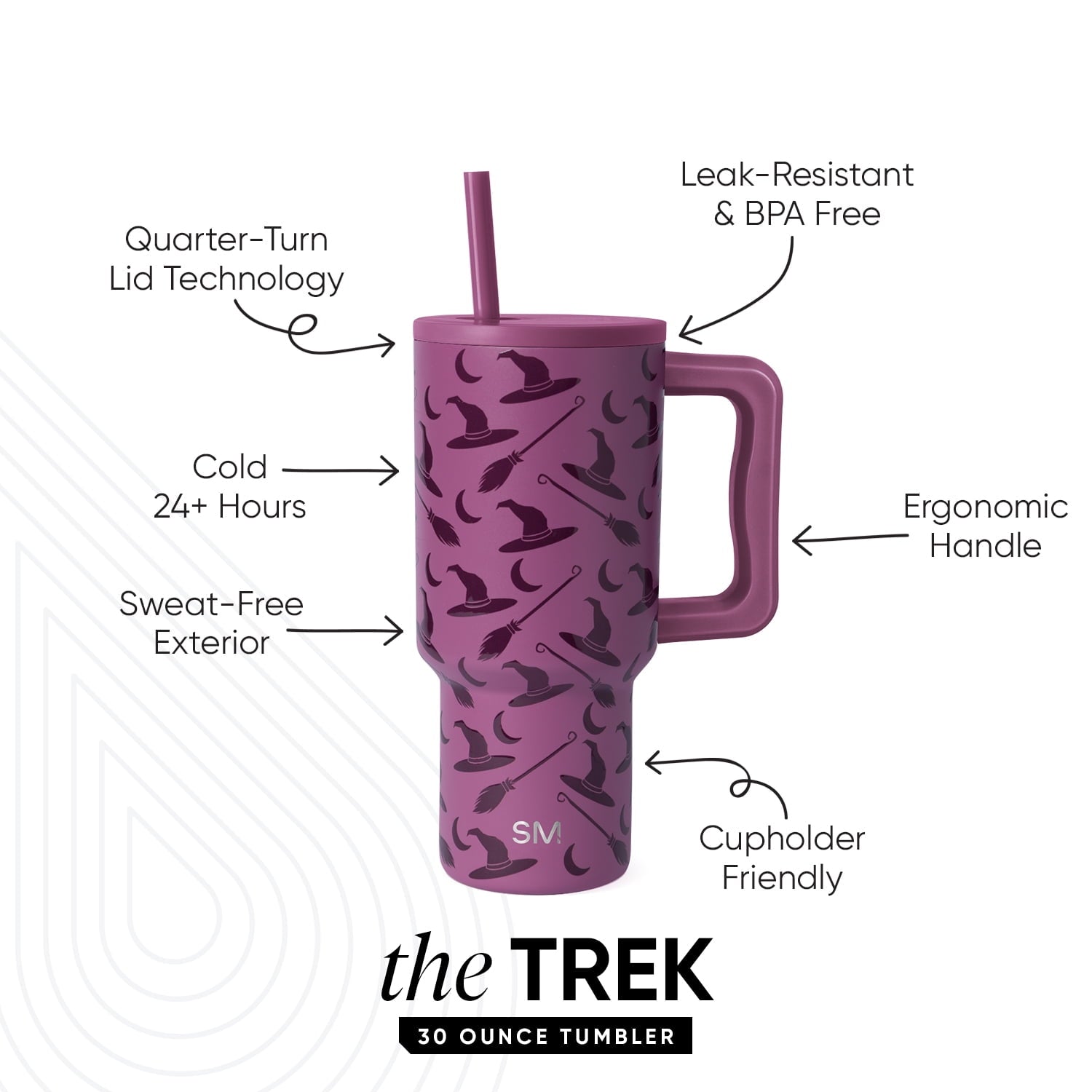 Simple Modern 30 fl oz Insulated Stainless Steel Trek Tumbler with Straw Lid | Seaglass Sage and Cream Checkmate | P40Y