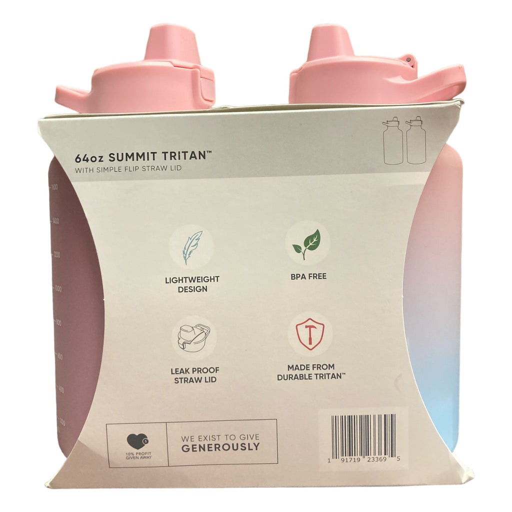 Simple Modern 64-oz Tritan Plastic Summit With Simple Flip Straw Lid 2 Pack (Sweet Taffy and Blush) | LRUB