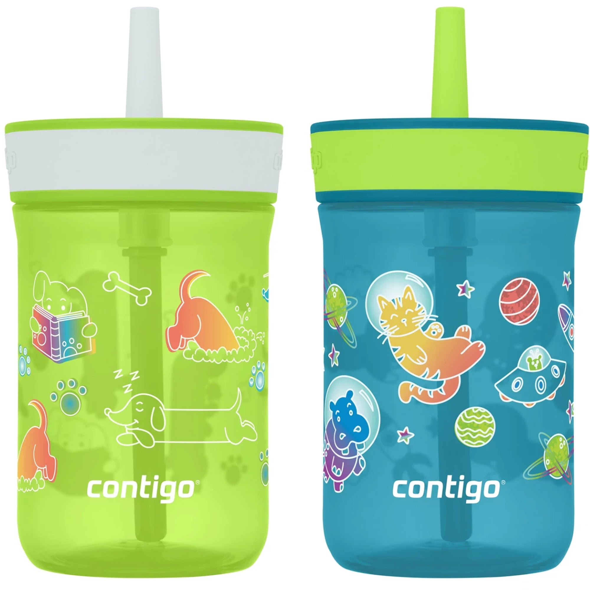Contigo Kid's 14 oz. Leighton Tumbler 2-Pack - Dogs Doing Things/Spacecraft | HUWX