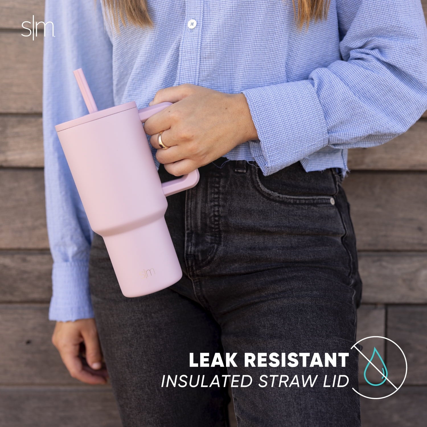 Simple Modern 30 fl oz Insulated Stainless Steel Trek Tumbler with Straw Lid | Cream Leopard | CQDM