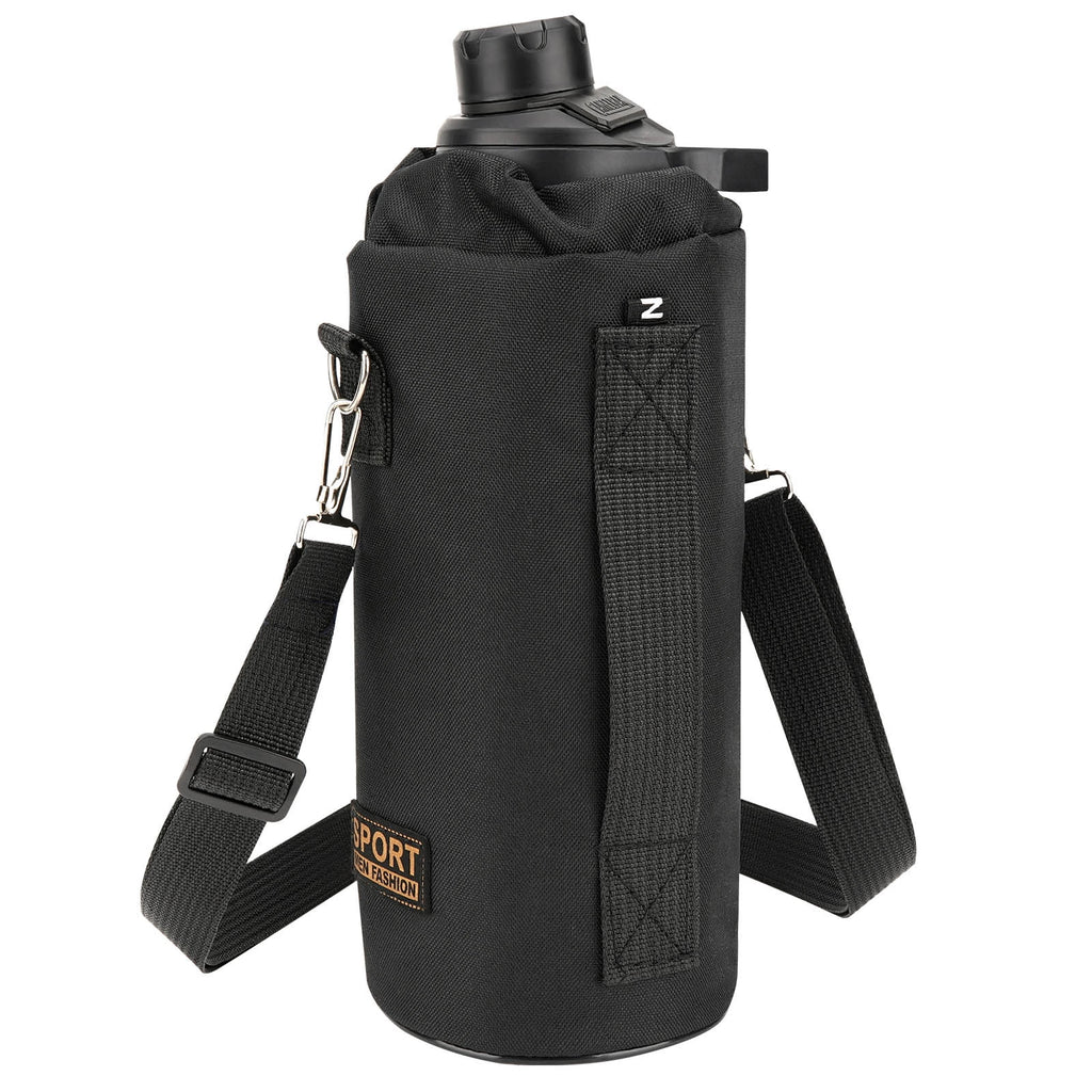 Linkidea Sports Water Bottle Carrier with Strap Compatible with Nalgene Sustain Tritan 48oz, CamelBak Chute Mag 50oz, Thick Waterbottle Cooler Bag Holder Shoulder Strap, Black | LP11