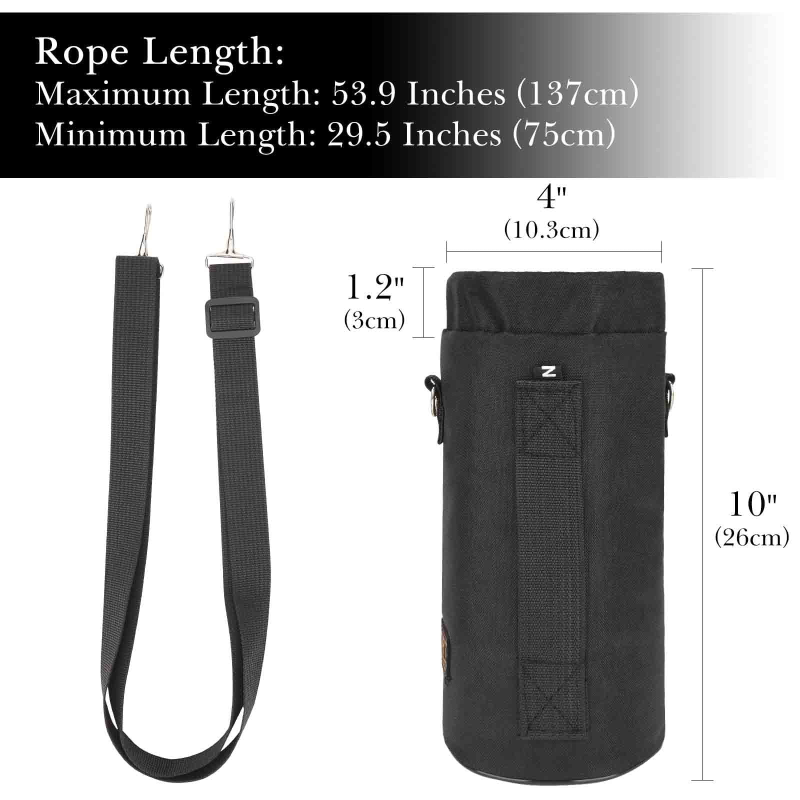 Linkidea Sports Water Bottle Carrier with Strap Compatible with Nalgene Sustain Tritan 48oz, CamelBak Chute Mag 50oz, Thick Waterbottle Cooler Bag Holder Shoulder Strap, Black | LP11
