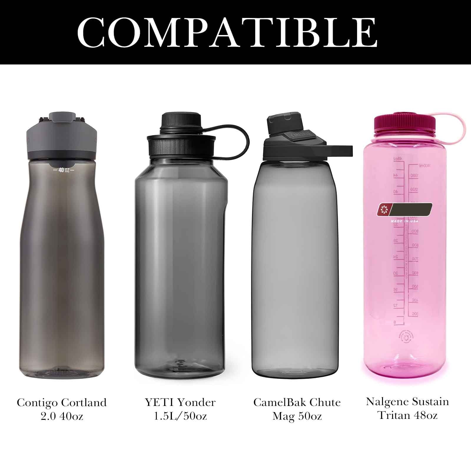 Linkidea Sports Water Bottle Carrier with Strap Compatible with Nalgene Sustain Tritan 48oz, CamelBak Chute Mag 50oz, Thick Waterbottle Cooler Bag Holder Shoulder Strap, Black | LP11