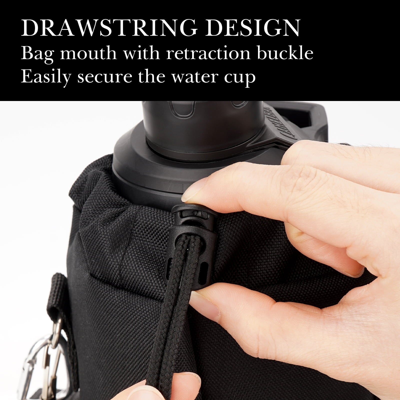 Linkidea Sports Water Bottle Carrier with Strap Compatible with Nalgene Sustain Tritan 48oz, CamelBak Chute Mag 50oz, Thick Waterbottle Cooler Bag Holder Shoulder Strap, Black | LP11