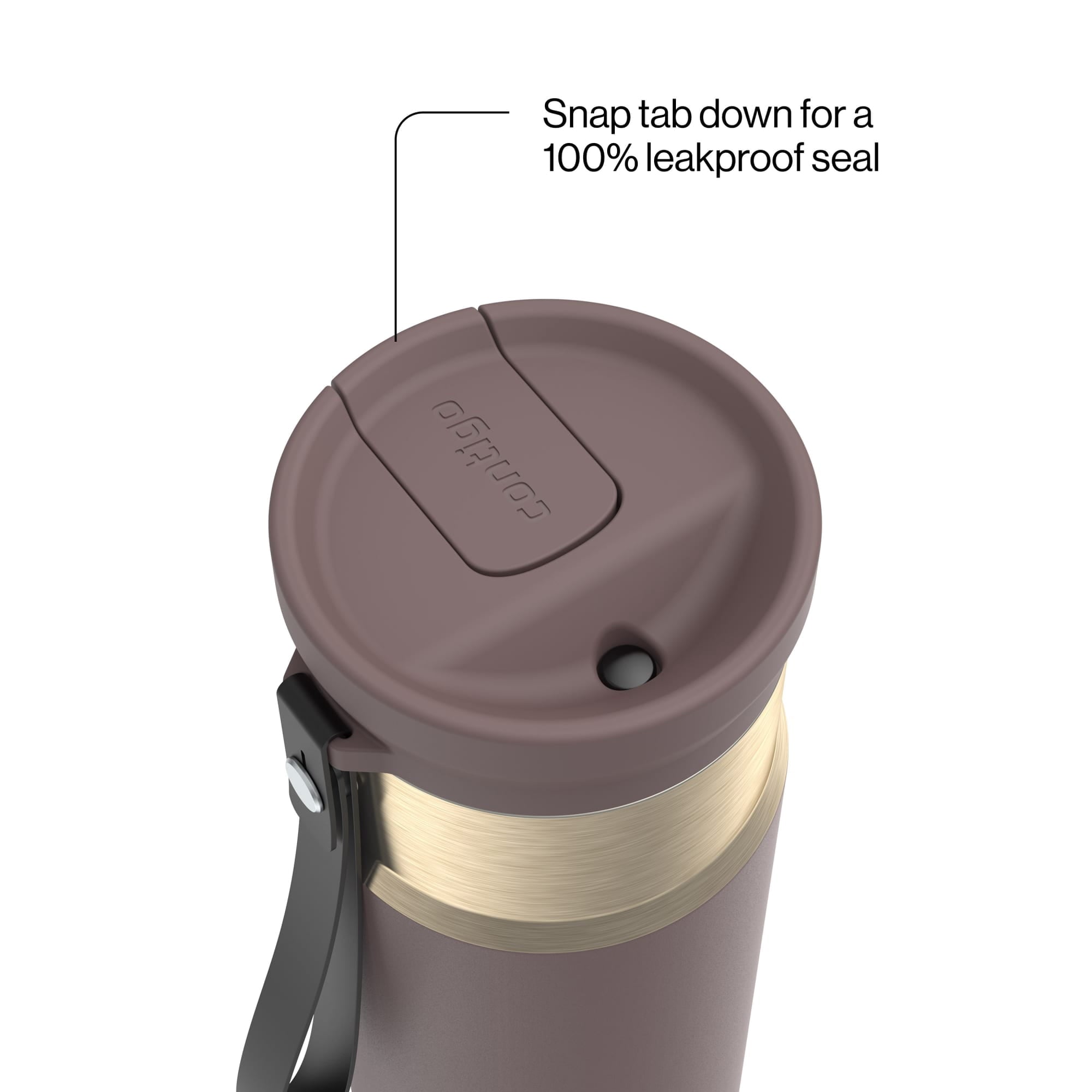 Contigo SnapSeal Leakproof Stainless Steel Reusable Water Bottle with Carrying Strap, Dark Blue/Bronze, 24 oz | S8WG
