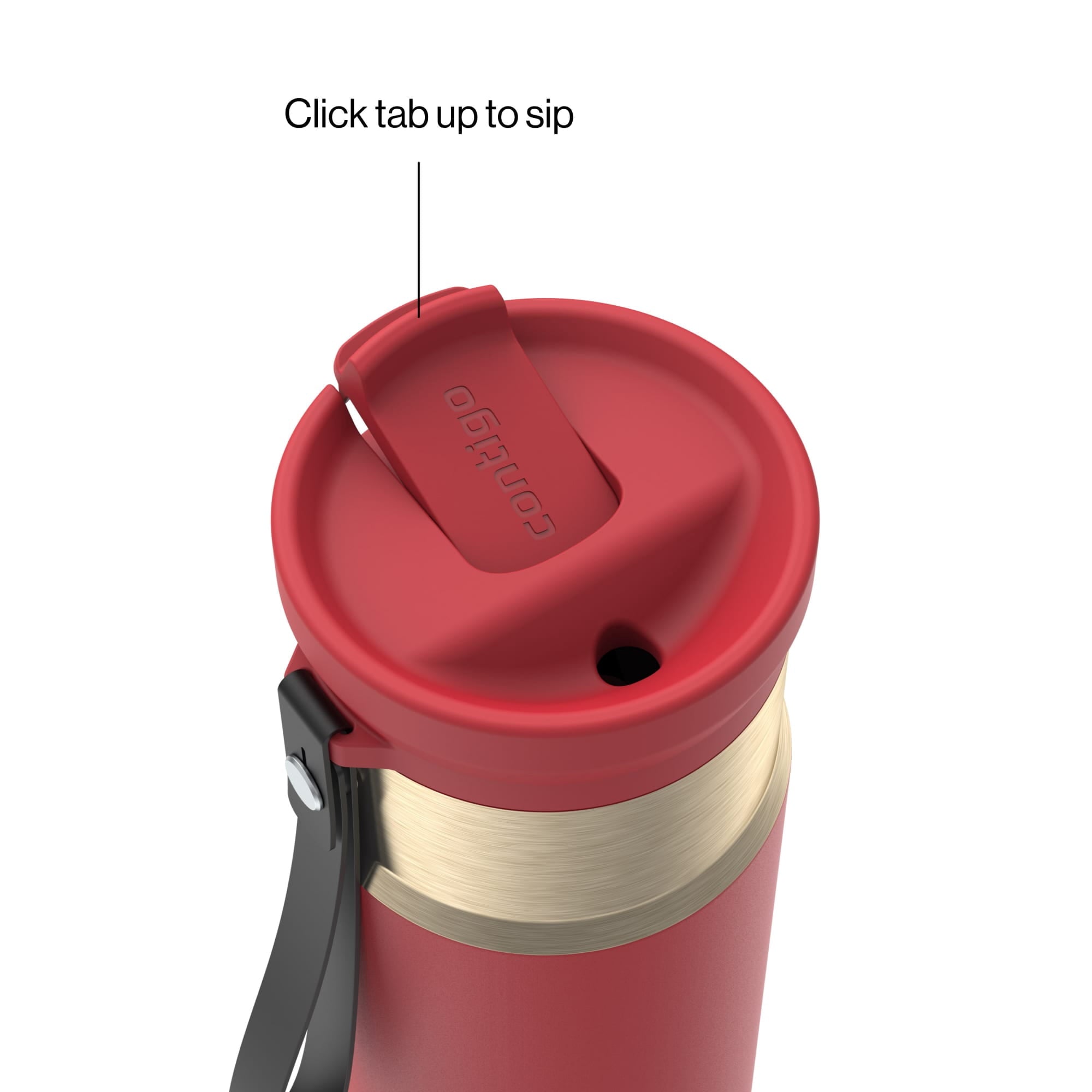 Contigo SnapSeal Leakproof Stainless Steel Reusable Water Bottle with Carrying Strap, Dark Blue/Bronze, 24 oz | S8WG