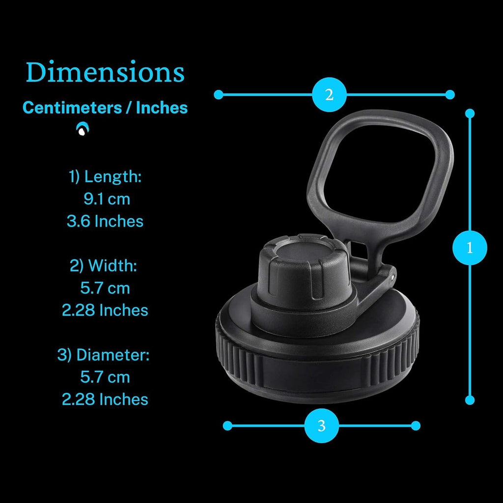 Hydraflow Wide Mouth Spout Twist Chug Nalgene Replacement Lid | Compatible with Nalgene 32 oz Wide Mouth Lid, Hydroflask &amp; Many  Top Water Bottle Brands Sizes 12 16 18 20 32 40 64 Oz | Y7Z3