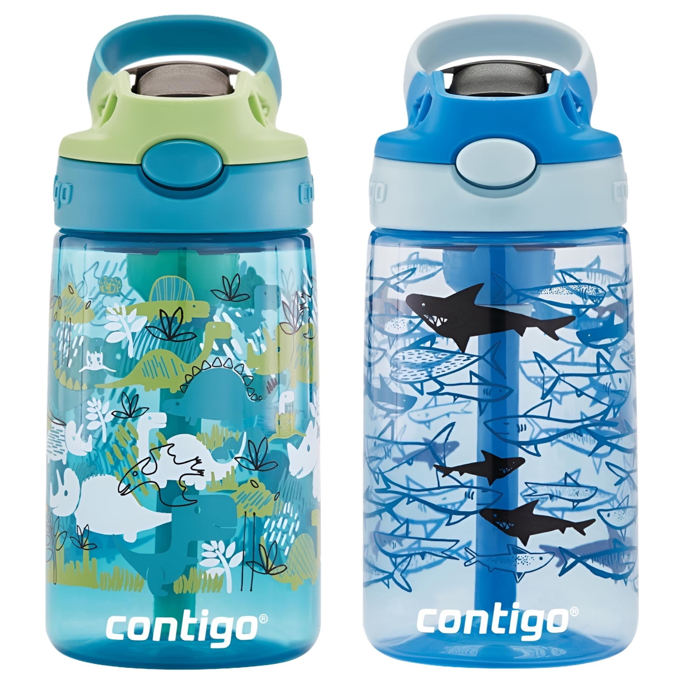 Contigo Kids 2-Pack Straw Water Bottle, 14 oz - Dinos/Sharks | 9OTI