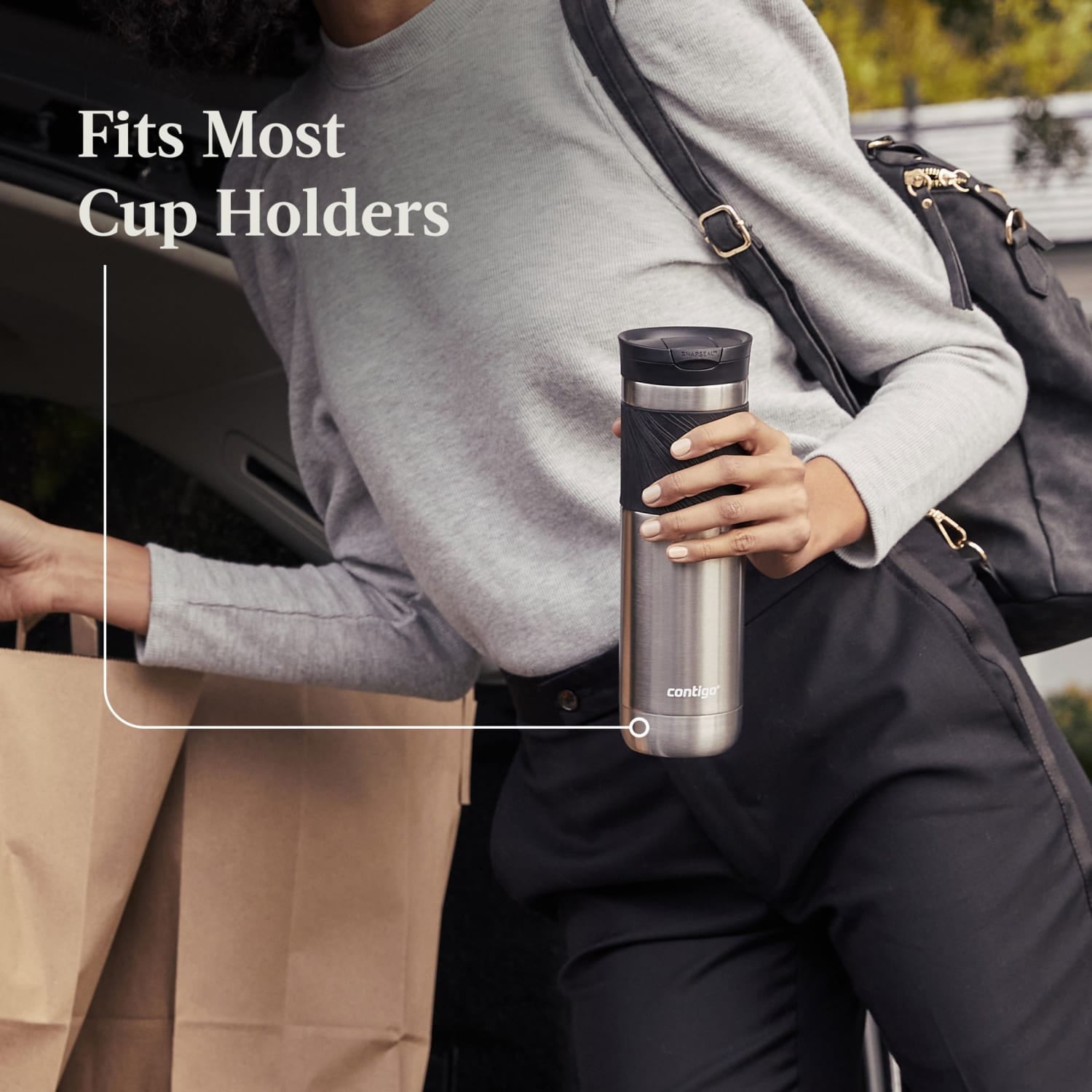 Contigo Byron 2.0 Stainless Steel Travel Mug with SNAPSEAL Lid and Grip in Black, 24 fl oz. | IA2O