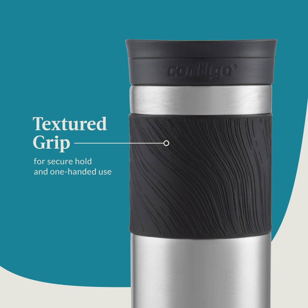 Contigo Byron 2.0 Stainless Steel Travel Mug with SNAPSEAL Lid and Grip in Black, 24 fl oz. | IA2O