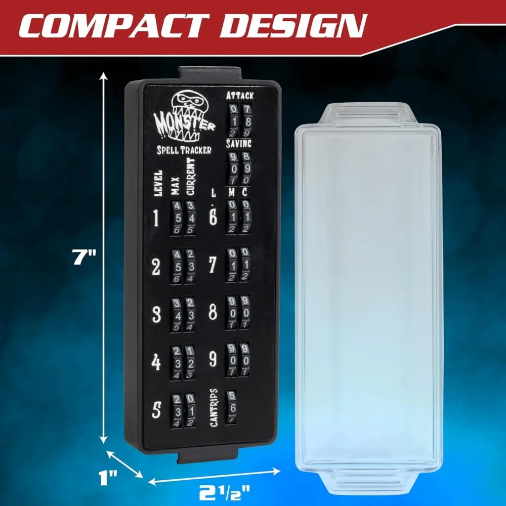 Ultimate RPG Spell Tracker for DND- Easily Keep Track of All Magic Stats, Levels, Modifiers Easily w Adjustable Place-Locking Dials &amp; Protective Cover- Compatible w Dungeons Dragons 5e Tabletop Games | T46C