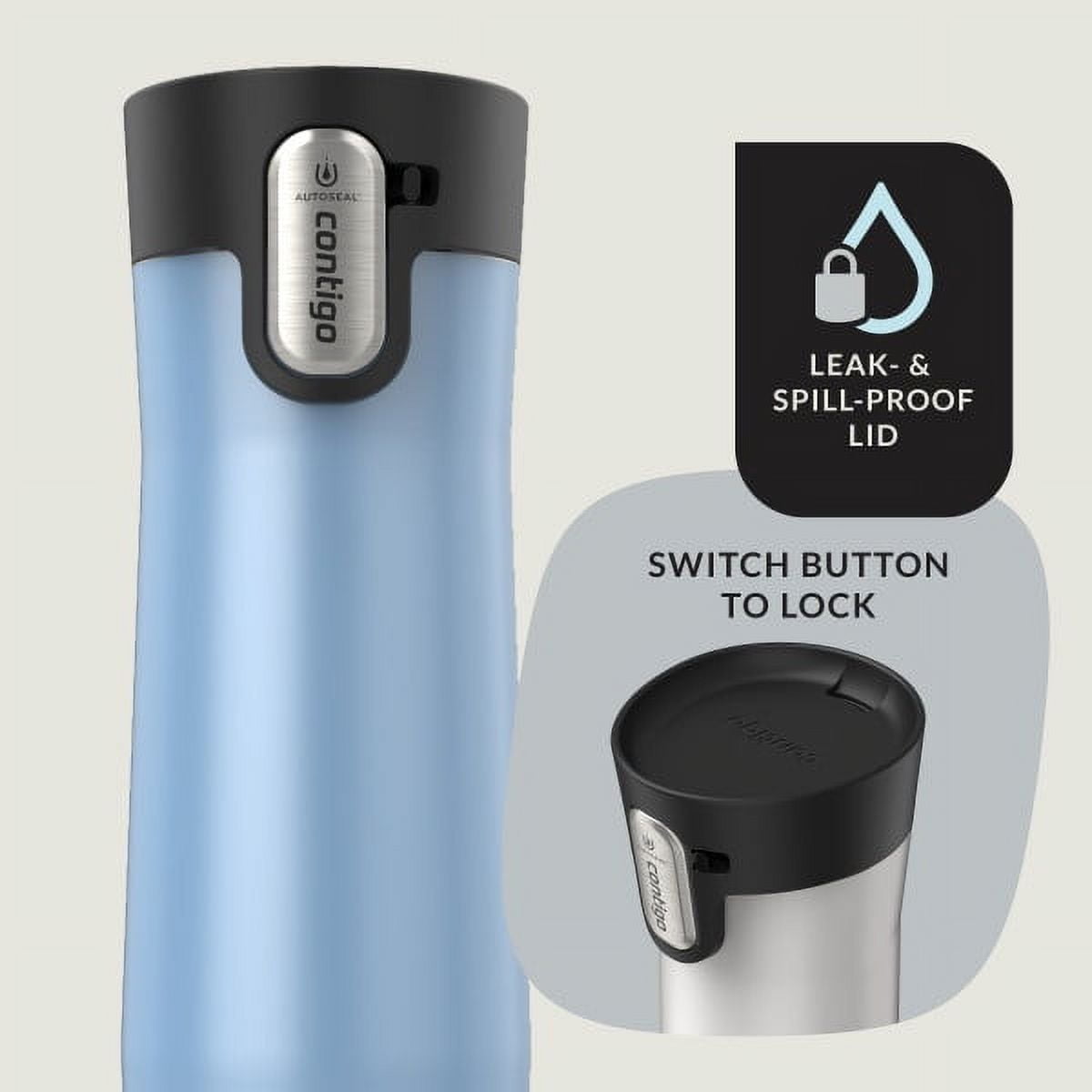 Contigo AUTOSEAL West Loop Vacuum-Insulated Stainless Steel Travel Mug with Easy-Clean Lid, 20 oz, Crystal Lakeside &amp; Crystal Agave, 2-Pack | 0H5I