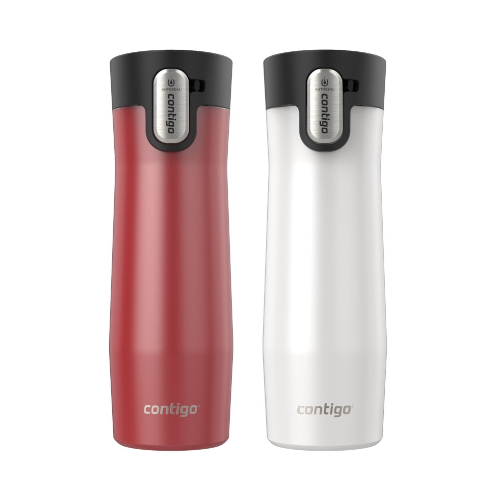 Contigo AUTOSEAL West Loop Vacuum-Insulated Stainless Steel Travel Mug with Easy-Clean Lid, 20 oz, Crystal Lakeside &amp; Crystal Agave, 2-Pack | 0H5I