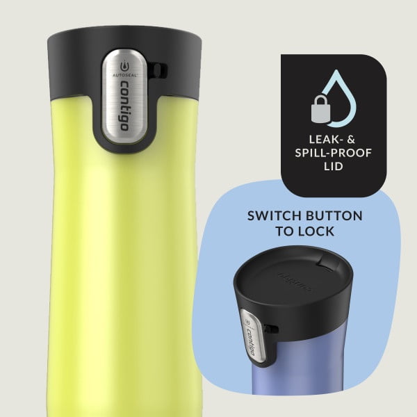 Contigo AUTOSEAL West Loop Vacuum-Insulated Stainless Steel Travel Mug with Easy-Clean Lid, 20 oz, Crystal Lakeside &amp; Crystal Agave, 2-Pack | 0H5I