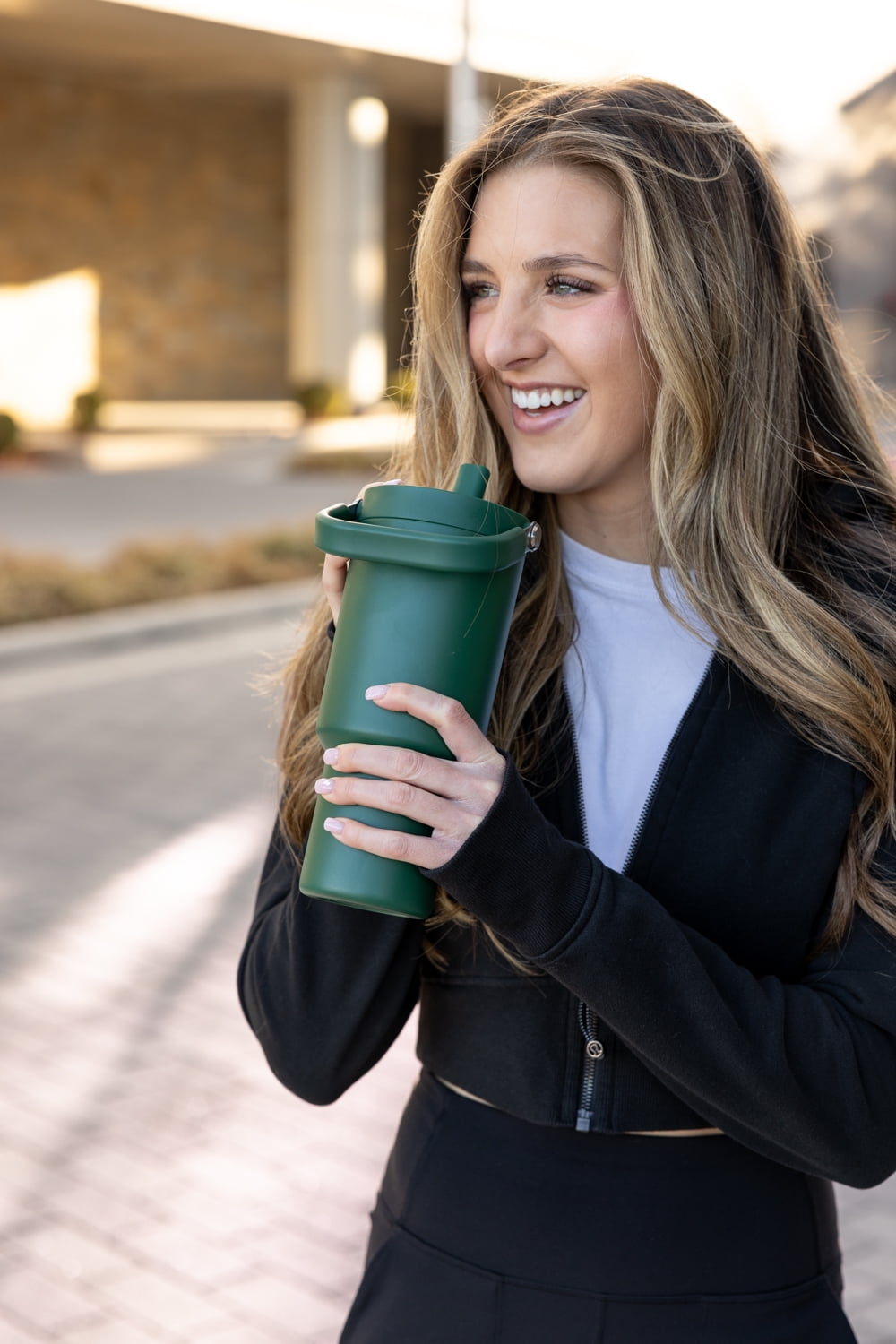 Simple Modern 30 fl oz Insulated Stainless Steel Trek Pivot Tumbler with Straw Lid and Top Handle|Forest | RNFH