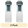 (2 pack) Contigo Clybourn Plastic FreeFlow Filter Water Bottle with AUTOSEAL Lid 24 oz., Salt, with Replacable Filter | FNB4